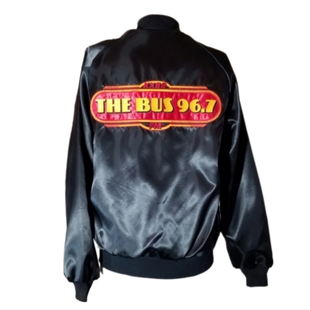 West Ark Jacket Y2k Bomber The Bus Radio Station Logo Black Size M